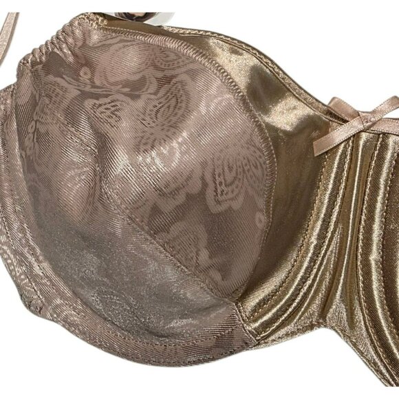 New Bali Minimizer Underwire Bra 34C #3562 Beige Comfort Cushion Straps Support - Picture 10 of 11